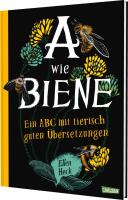 auf schwarzem Hintergrund steht der Titel des Buches, von einer Blume umrankt, auf der sich Insekten befinden