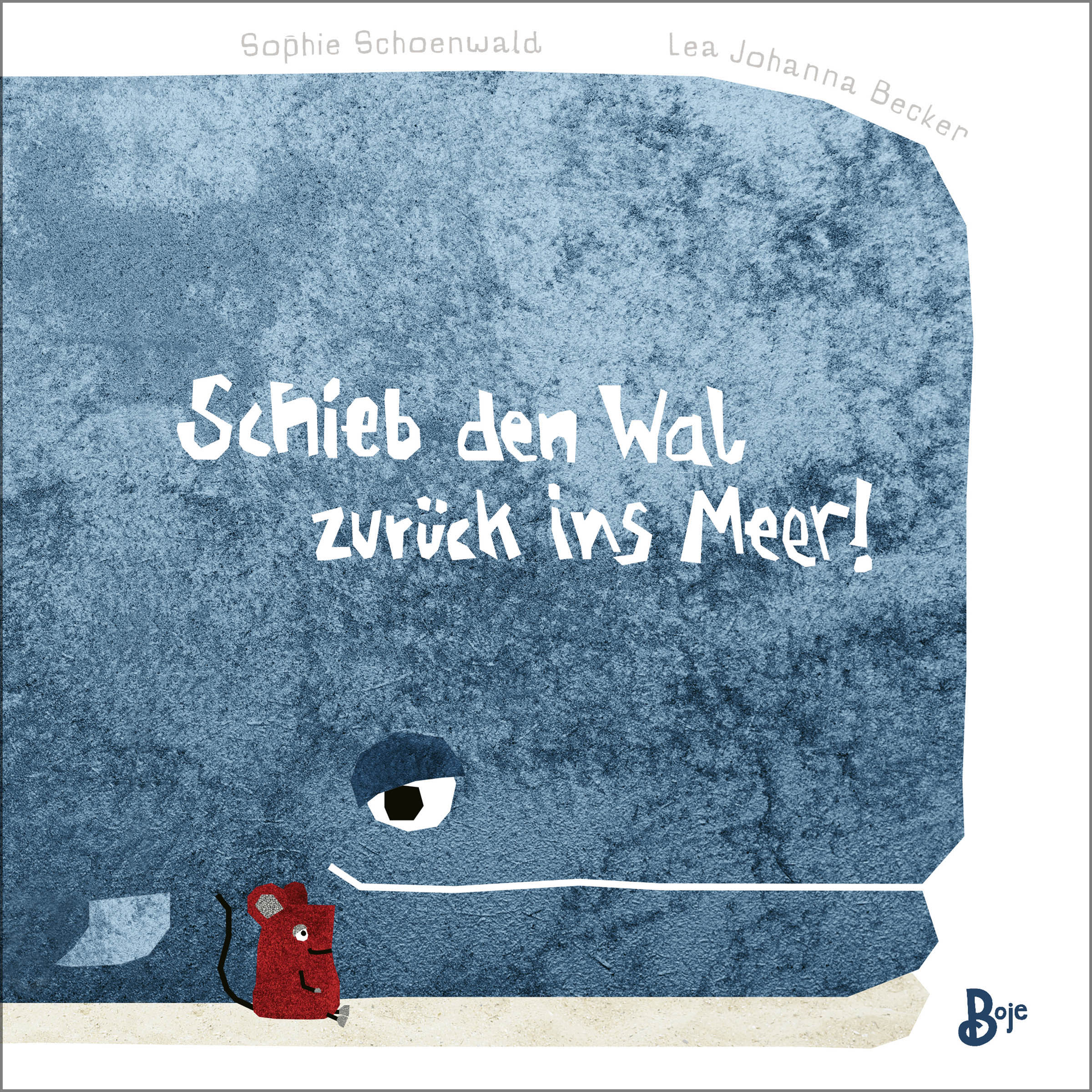 Der Kopf von einem Wal, der der Maus neben sich zulächelt.