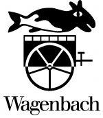 Ein Fisch und ein Wagenrad, derunter das Wort Wagenbach