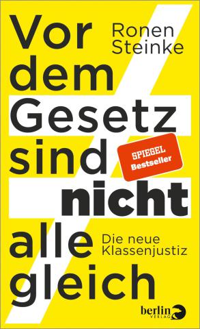 Der Umschlag ist gelb mit einem senkrecht laufenden Balken von unten links noch oben rechts. In der Mitte wird er von zwei kürzeren Querbalken gekreuzt. Der Autor und der Titel stehen in schwarzer Schrift darüber.